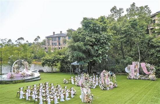 多肉花园湖边草坪婚礼现场